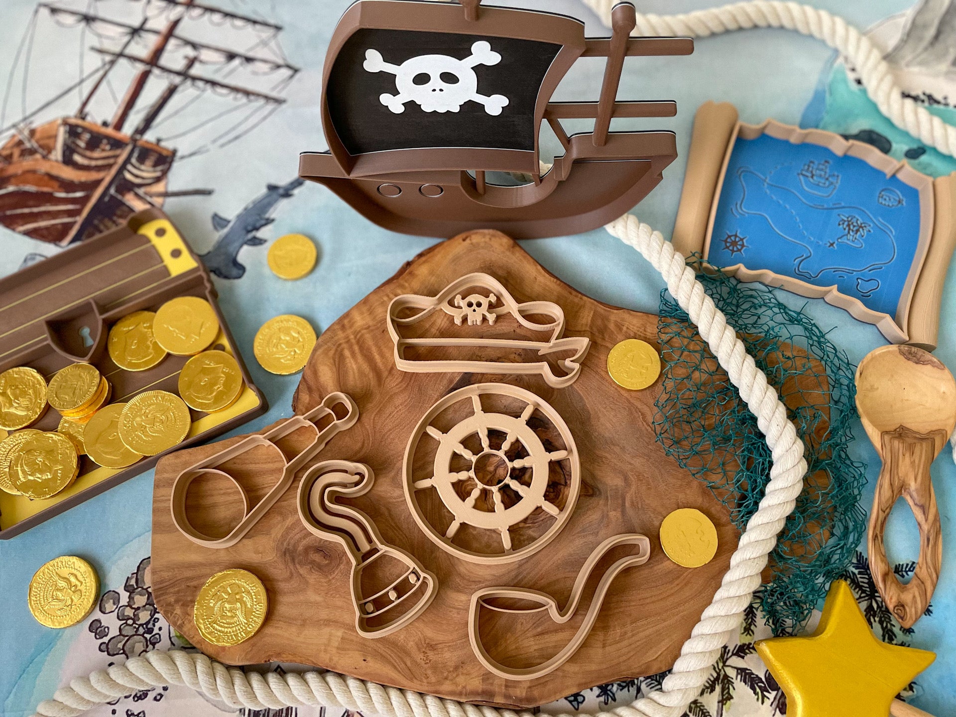 Ahoy Matey Pirate Themed Bio Dough Cutter Naturebasedtoys 9604