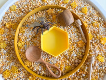 Load image into Gallery viewer, Buzzing Beehive and Mini Honeycomb Tray for Sensory Play (3D-printed)
