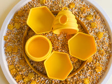 Load image into Gallery viewer, Buzzing Beehive and Mini Honeycomb Tray for Sensory Play (3D-printed)
